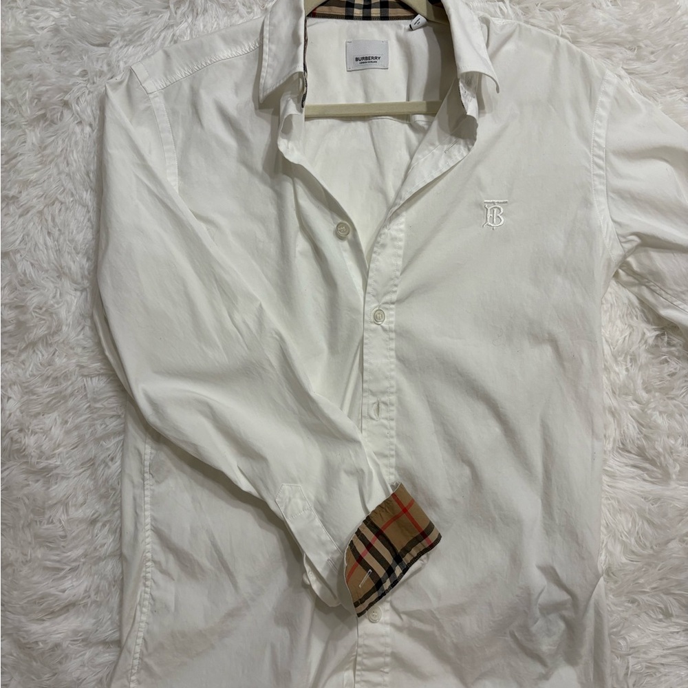 Burberry White Casual Button Down Shirt